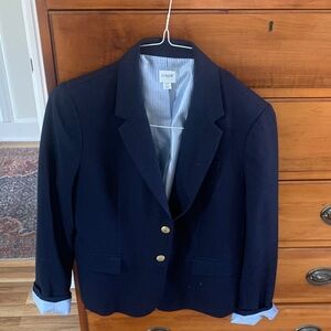 J. Crew Dark Blue Blazer with Gold Accents